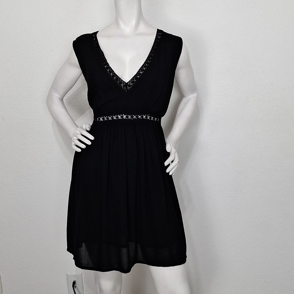 Spoon Jeans Black Romantic Whimsigoth Witchy Crochet Trim Dress Plus Size 1X